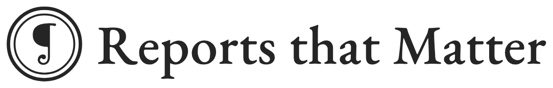 Reports that Matter, logo and wordmark